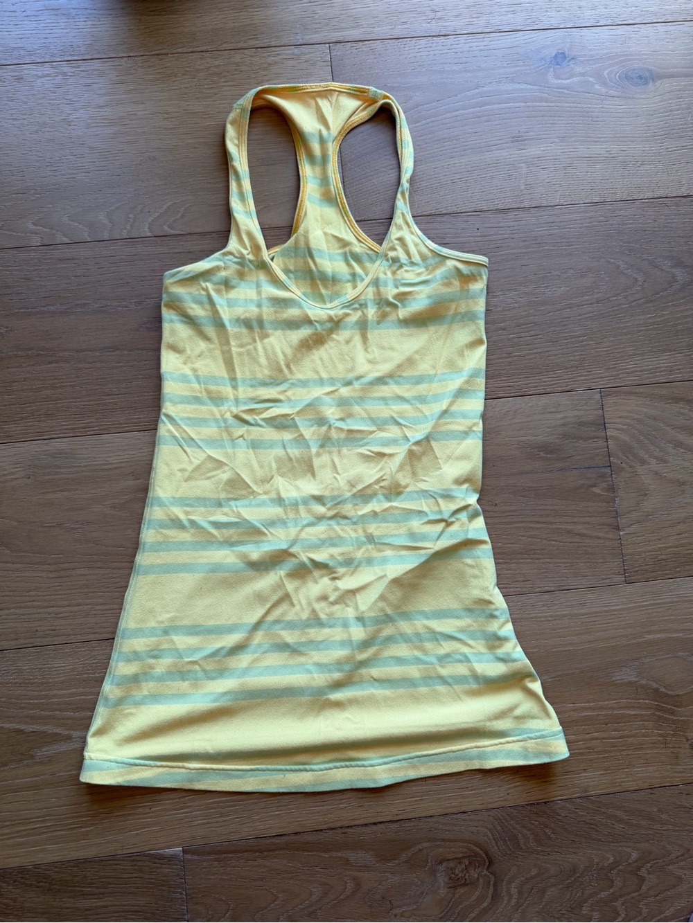 lululemon athletica Yellow Striped Racerback Tank